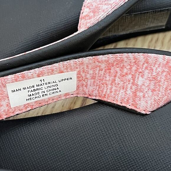 Flojos Womens Memory Foam Flip Flop Thong Sandal Size US 11 Black Pink NEW - Picture 4 of 4